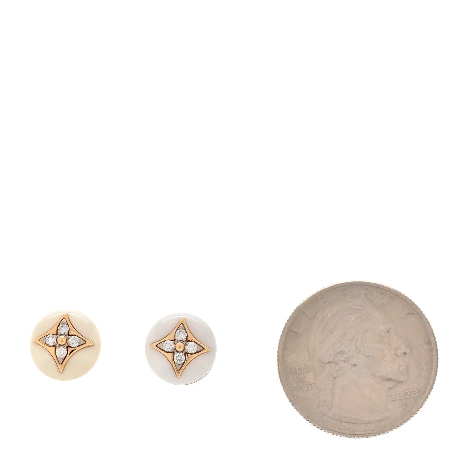 18K Yellow Gold Color Blossom Star Stud 2