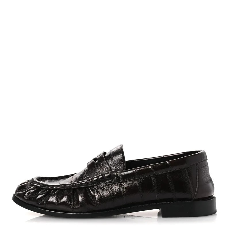 Saint Laurent — Supple Eel le 15 Penny Slippers 39 Burnt — Designer Shoe — resale