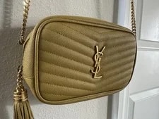 Saint Laurent Lou Mini Chevron Chain Crossbody Tassel Zip 2