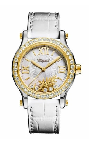 Worldofluxuryus — Chopard Happy Sport Cannes Palm Stainless Steel & 18K Yellow Gold & Diamonds Lady's — Watch — resale