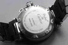 [Exc+5 W/ Box Paper] Cartier Pasha Seatimer W3140003 Black Dial Qz 3