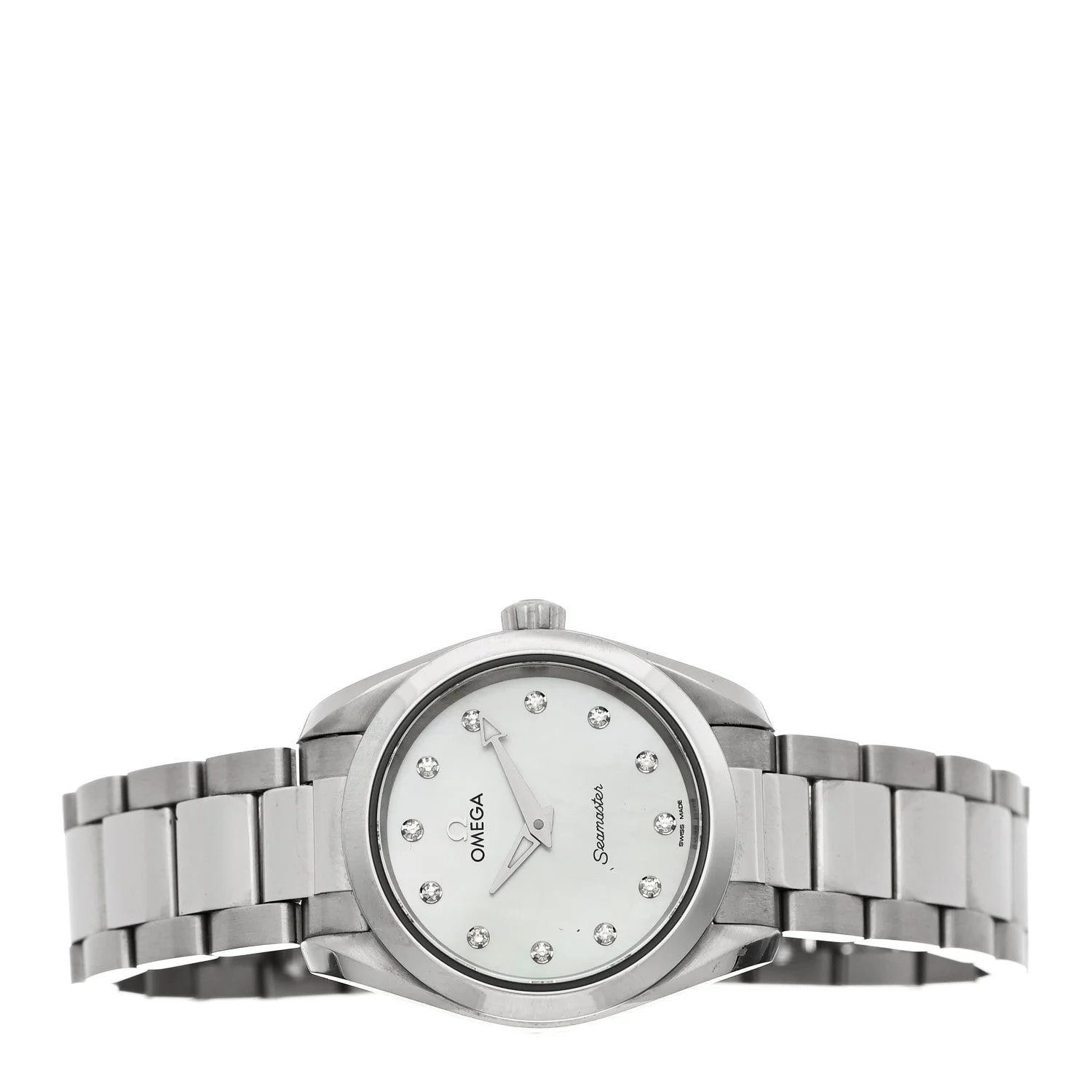 Stainless Steel Diamond Mother of Pearl 28mm Seamaster Aqua Terra Quartz 220.10.28.60.55.001 2