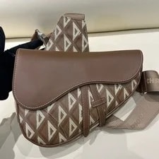 Auth Dior Medium Saddle Triangle 4