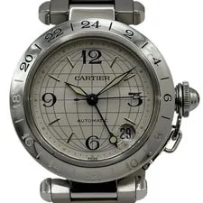 Cartier — Cartier Pasha C Meridien GMT W31029M7 Silver Stainless Steel Automatic Wa — Watch — resale