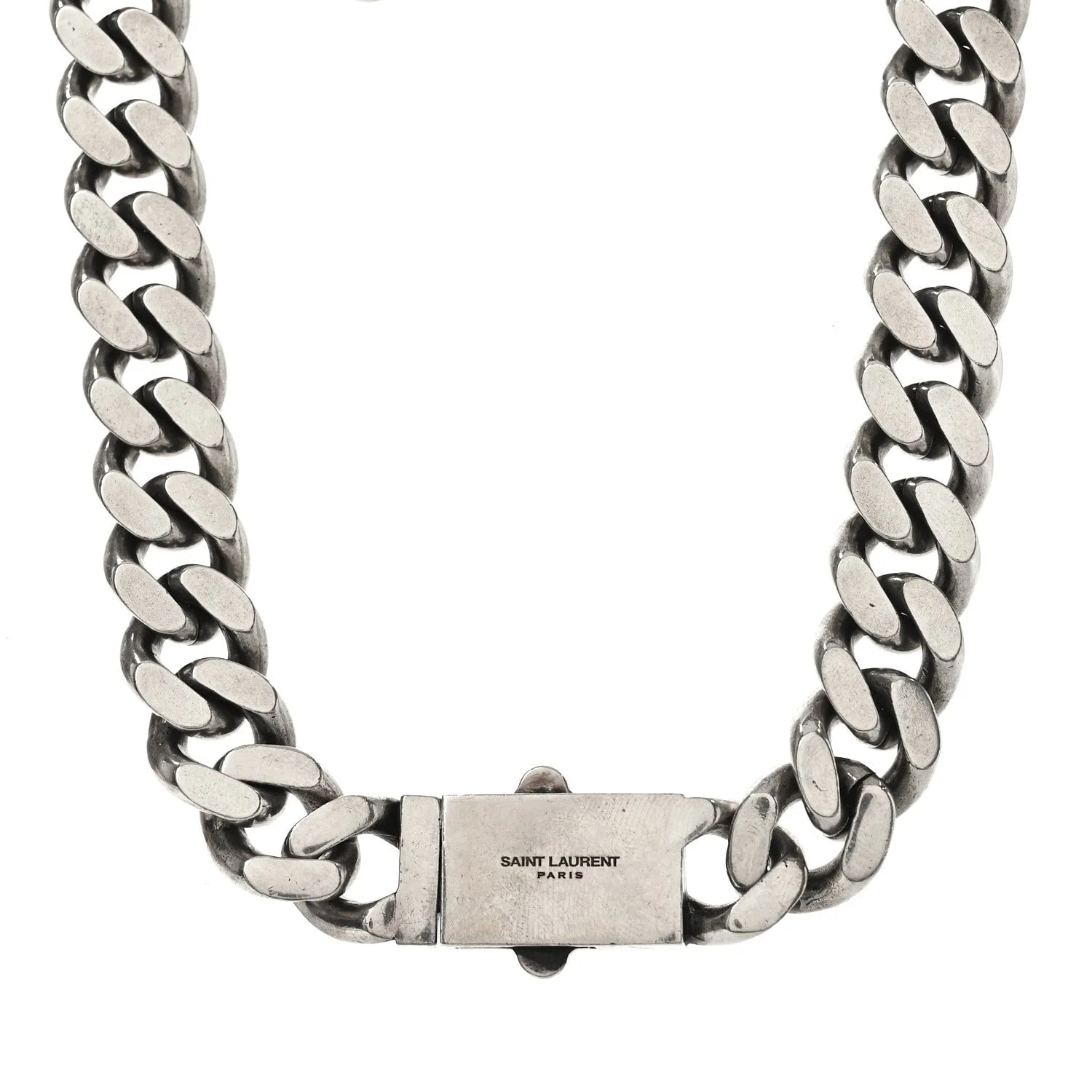 Saint Laurent — Metal Curb Chain Oxidized — Jewelry — resale