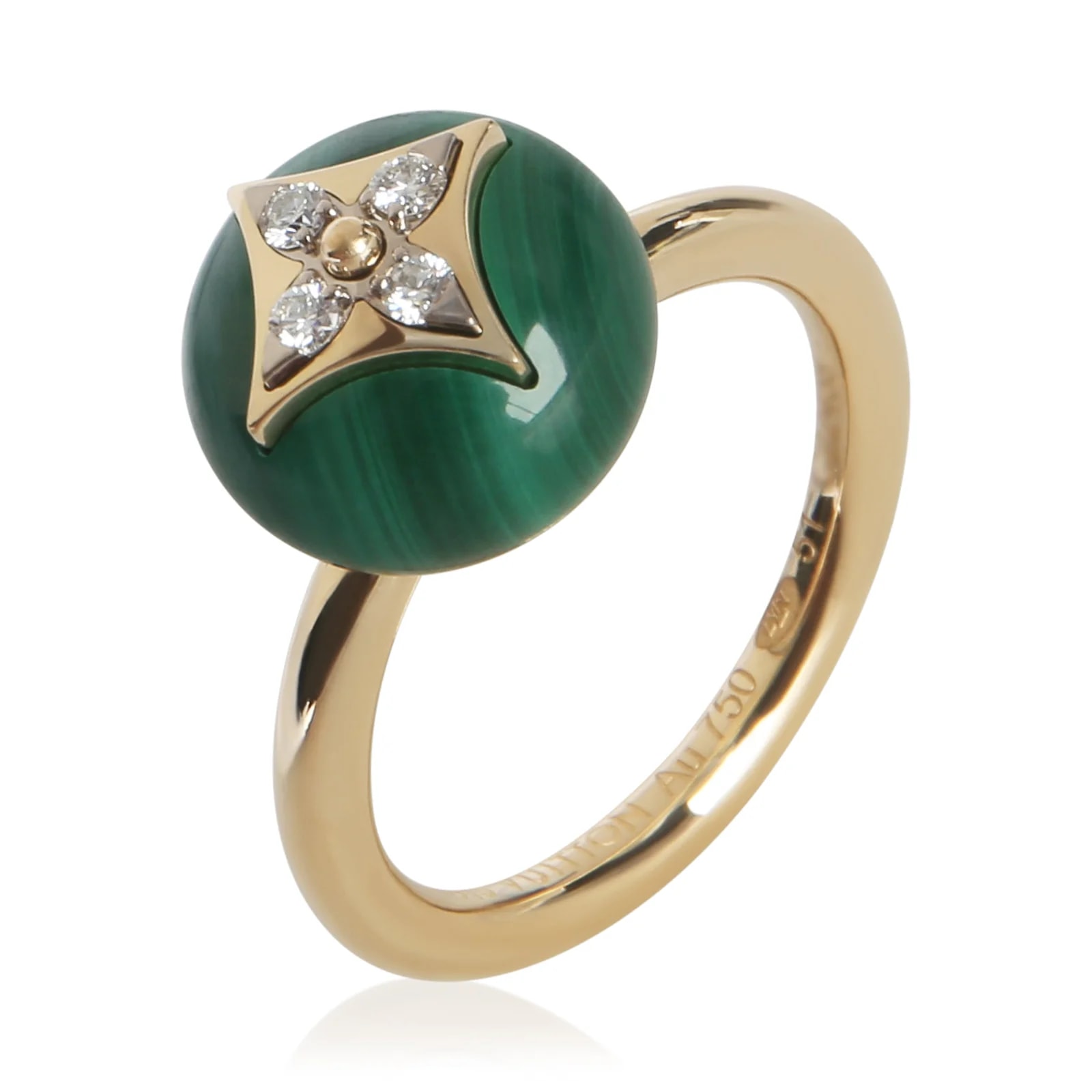 Louis Vuitton Yellow Gold Malachite and B Blossom 18k 2