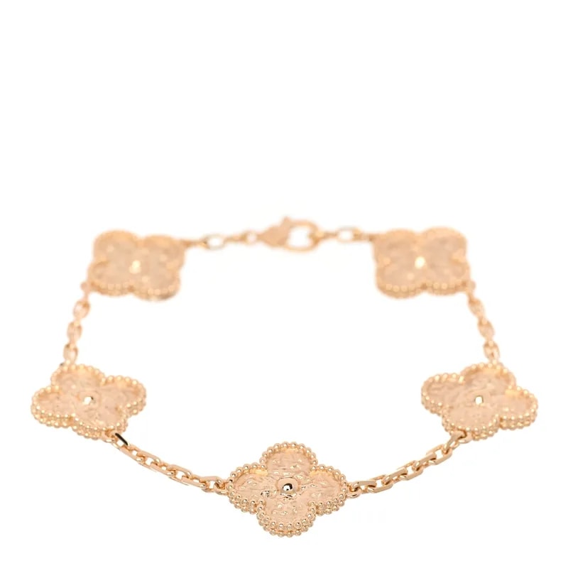 Van Cleef & Arpels — 18K Yellow Gold 5 Motifs Alhambra Bracelet — Jewelry — resale