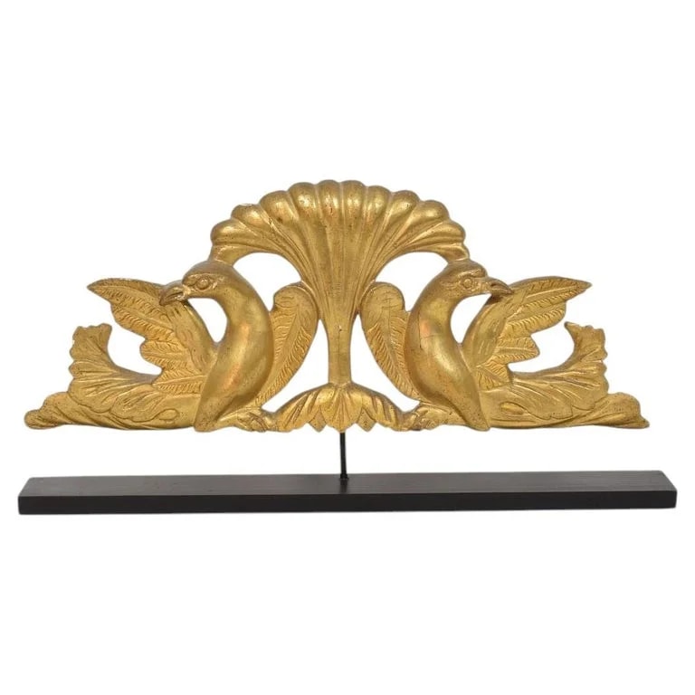Italian 18th/ 19th Century Carved Giltwood Neo Classical Ornament With Birds — Furniture — resale