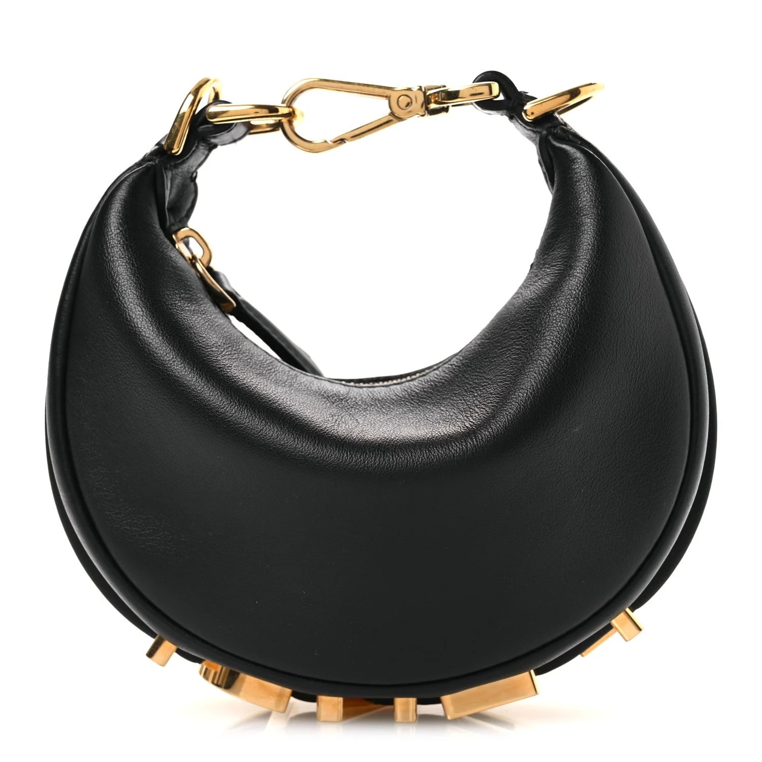 Fendi — Vitello Grace Matte Nano Fendigraphy Hobo Charm Ice — Handbag — resale
