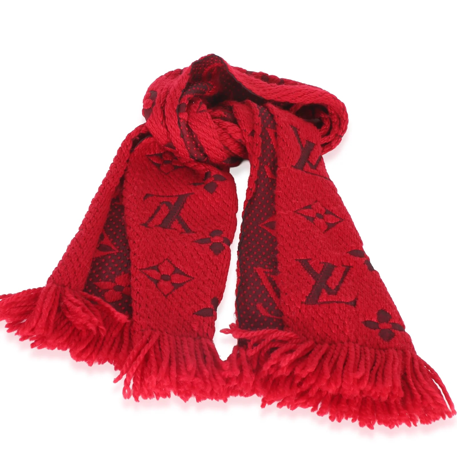 Louis Vuitton Logomania Fringe Scarf Fabric Scarves/wraps 3