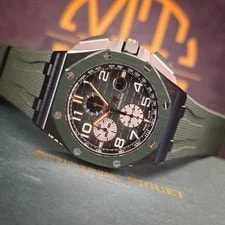 Audemars Piguet — Audemars Piguet Royal OAK Offshore 44MM 26405CE Chronograph Green Rubber B&P — Watch — resale