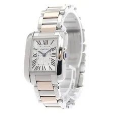 Cartier — Cartier Tank Anglesm SM W5310019 23mm Ss/pg Quartz Silver Dial #C327 — Watch — resale