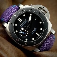 Panerai Luminor Submersible, 1950s Case, 42mm Ceramic Bezel Aaron Bespoke Strap! 3