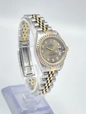 Rolex Datejust 26mm 69173 Grey Diamond Dial Diamond Bezel Two Tone Jubilee 2