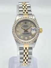 Rolex Datejust 26mm 69173 Grey Diamond Dial Diamond Bezel Two Tone Jubilee 4