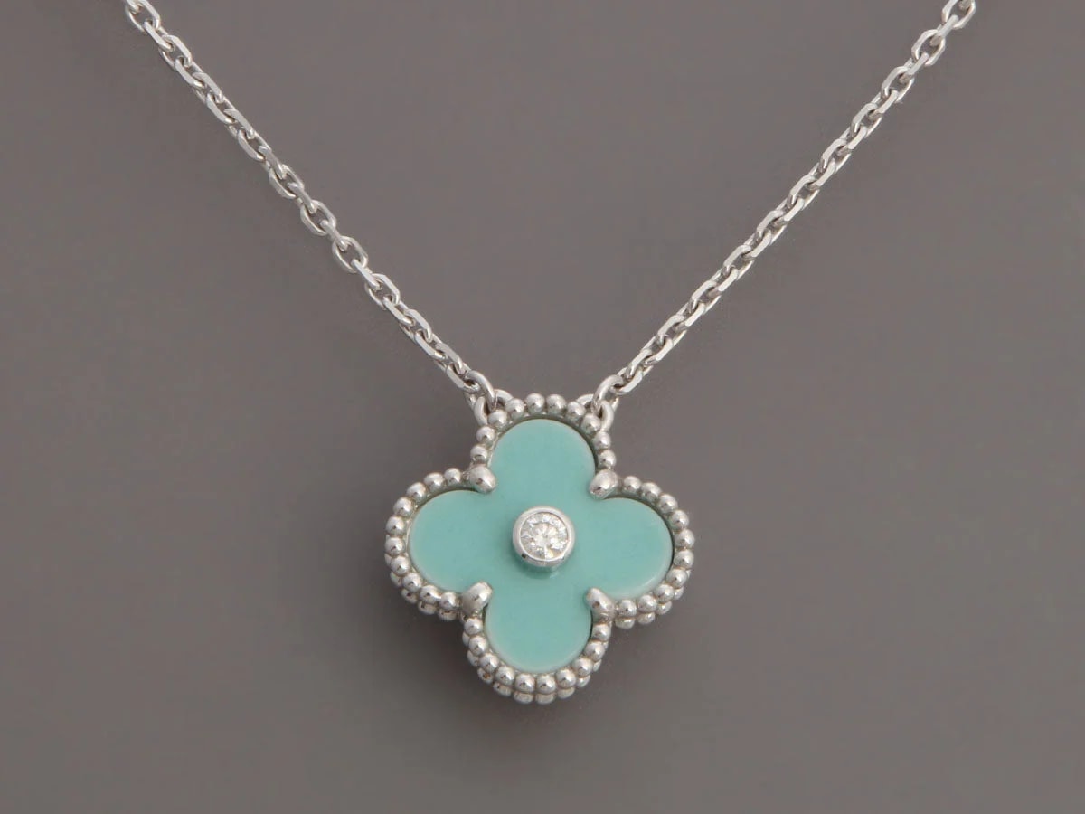 Van Cleef & Arpels 18K White Gold Celadon and 2022 Holiday Alhambra 2
