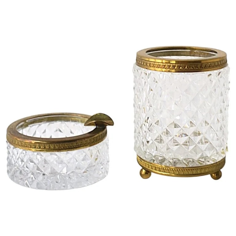 French Cut Gilt Vanity Accessories Or Smoking Set, Early 20th C — Furniture — resale