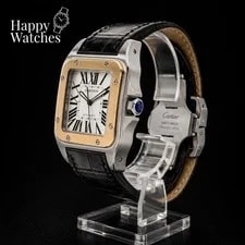 Cartier Santos 100 W20072X7 2656 38mm Silver Dial 18k Gold/Steel 2010 4