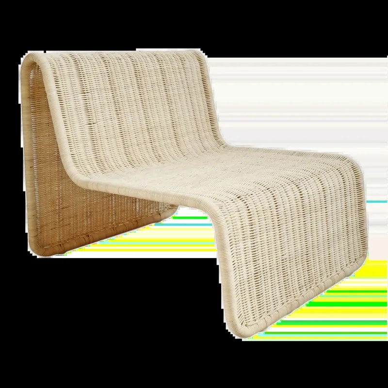 Modern Raw Wicker Wide Chair — Furniture — resale