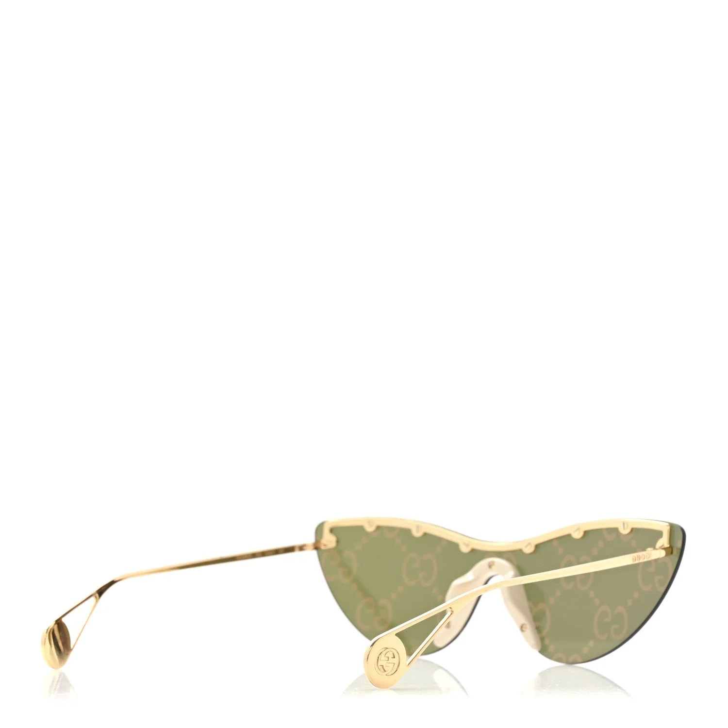 Metal Rimless Star Studded 90mm Cat Eye GG0666S Sunglasses Mirror 4