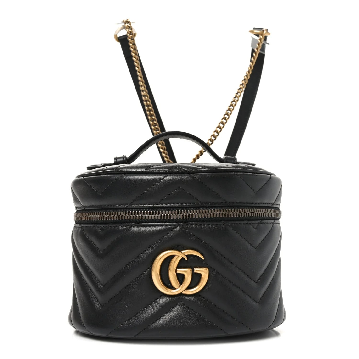 Gucci — Matelasse Chevron Mini GG Marmont Top Handle — Handbag — resale