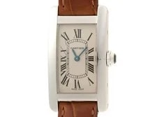 Cartier — Cartier Tank Americaine SM W2601956 K18White Gold / Leather 19mm Quartz #DW1961 — Watch — resale