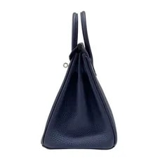 Hermes Birkin 25 W Stamp Nuit Hardware Dust #OK074 3