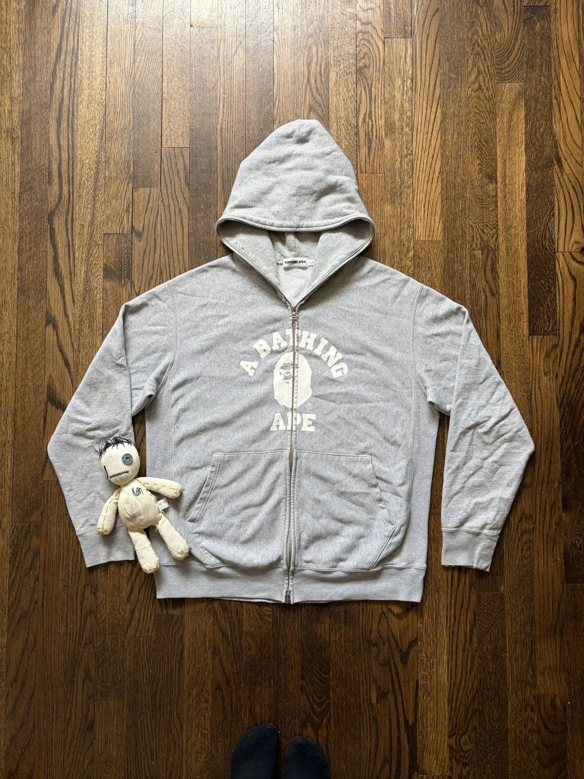 BAPE — Bape Mad Face College Logo Full Zip Hoodie — streetwear — resale