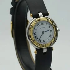 Cartier Santos Round Quartz 28mm Steel/Gold Papers CA187 2