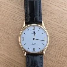 Omega de Ville Quartz Gold Leather Official 3