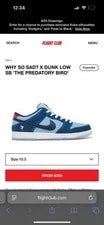 Nike SB — Size 10.5 - Nike SB Dunk Low Why So Sad? — Sneaker — resale