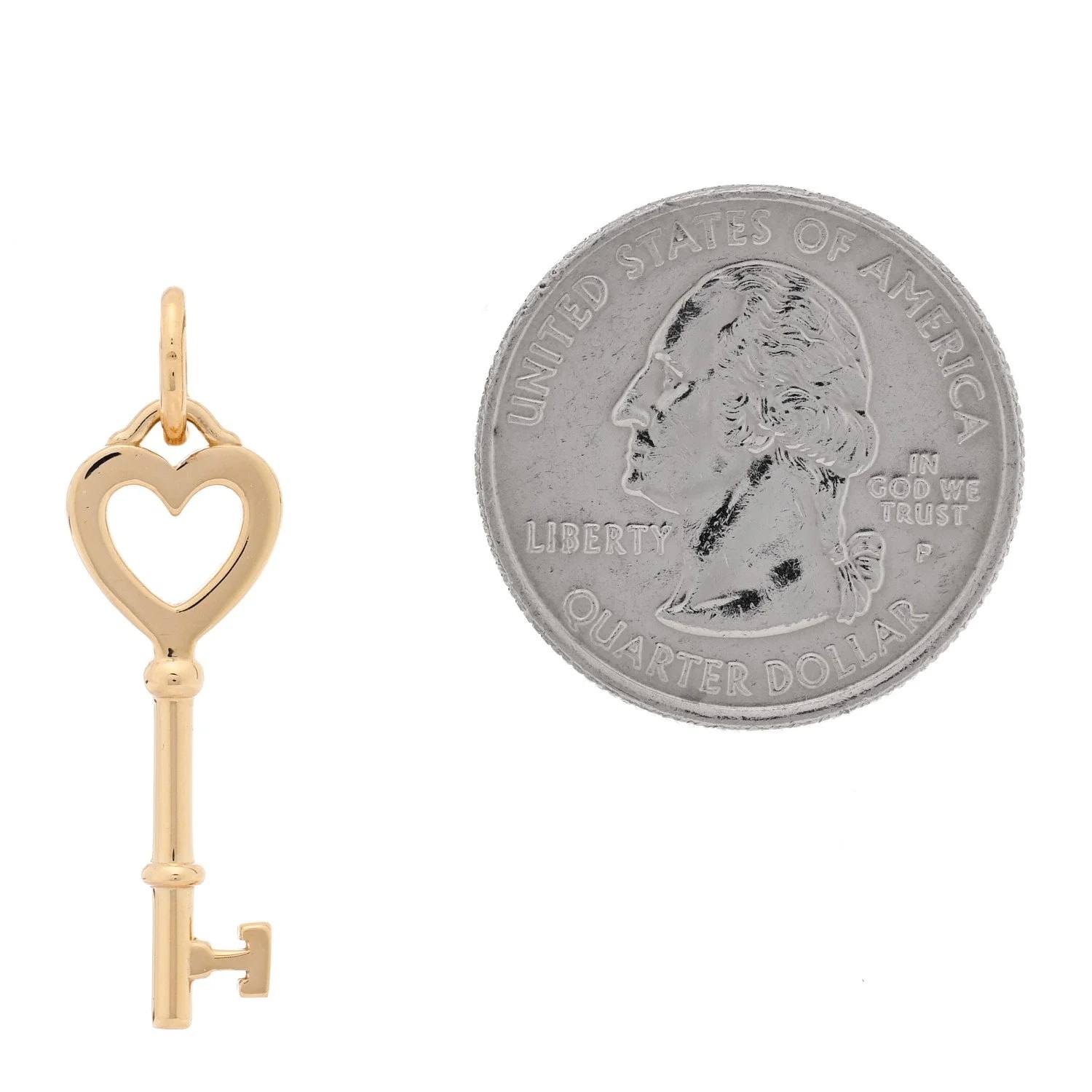 18K Yellow Gold Mini Heart Key 2