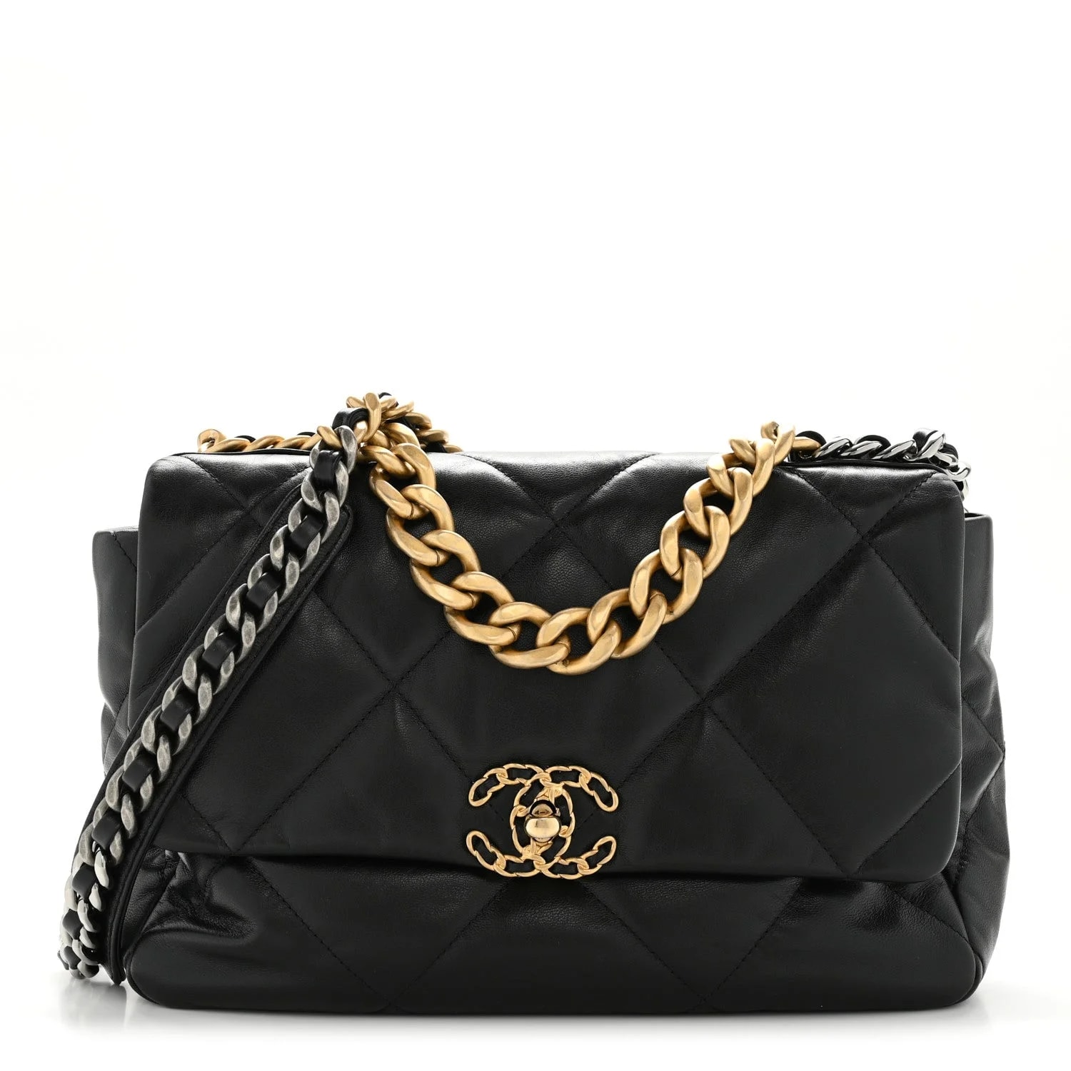 Chanel — Shiny Large Chanel 19 Flap — Handbag — resale