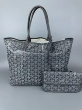 Goyard — Goyard Saint Louis Y Shaped Full Stamp Cotton Cowhide Small — Handbag — resale