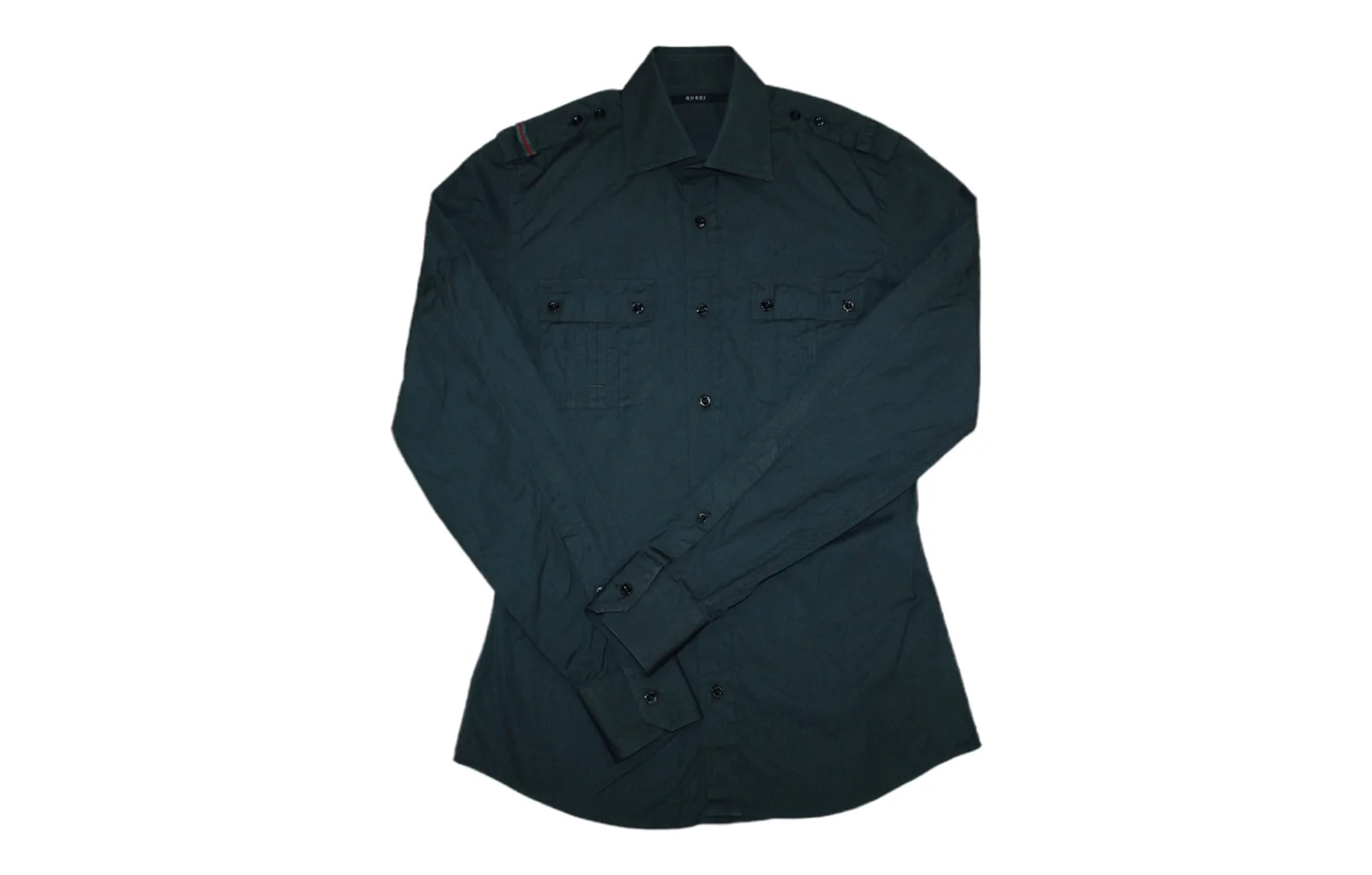 Gucci — Gucci Extra Slim Fit Military Two Pockets Dark Shirt — streetwear — resale