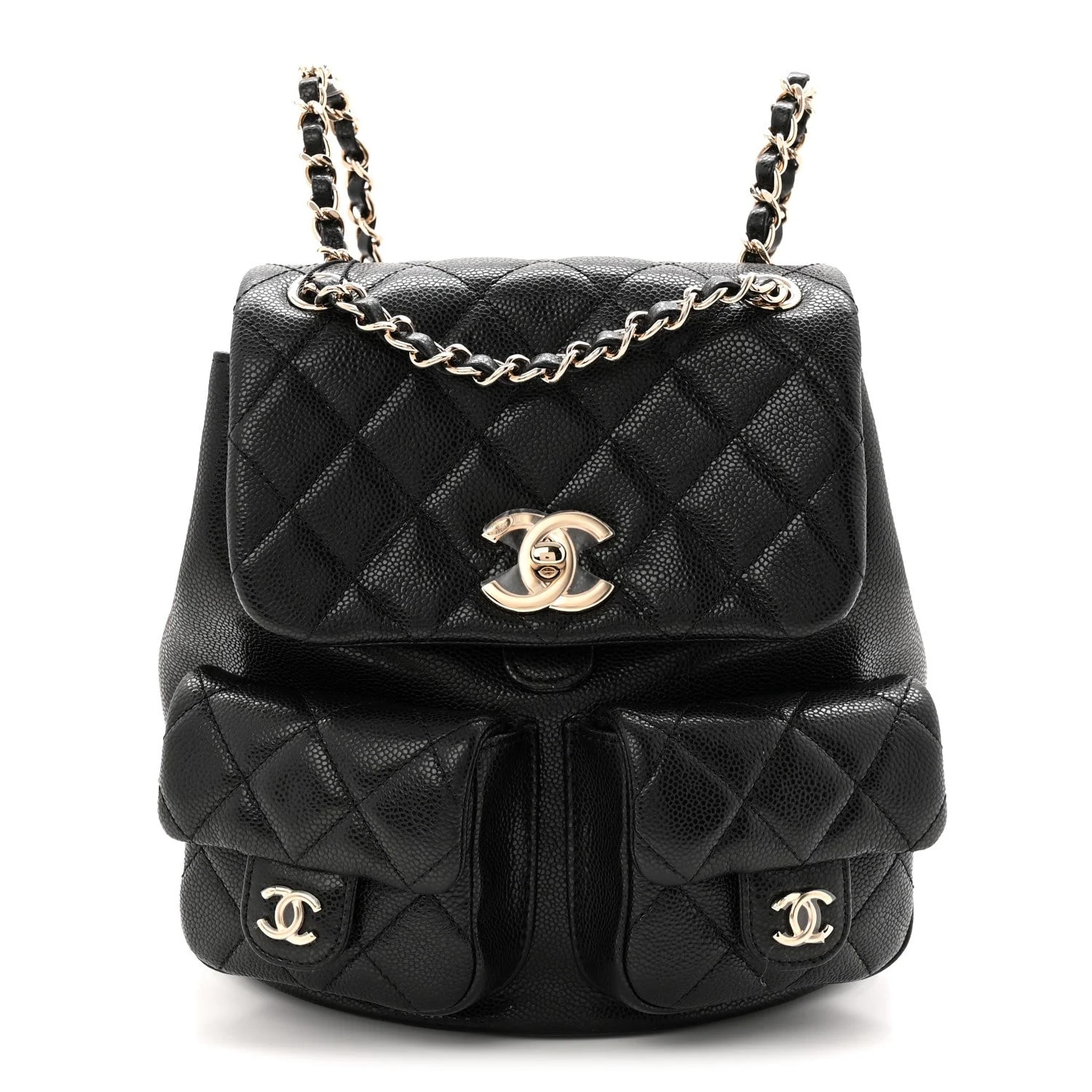 Chanel — Shiny Medium Duma Pockets Drawstring Backpack — Handbag — resale