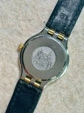 Omega de Ville Quartz Gold Silver Black Dial From Japan 2