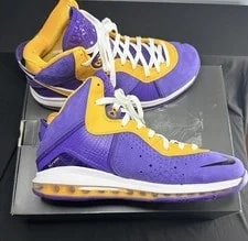 Nike LeBron 8 VIII QS Lakers 2020 Size 12 Worn 1x. OG All. 4