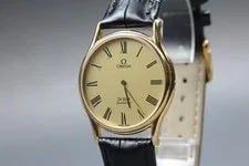 1980 *N * Omega de Ville Cal.1365 Gold Roman Quartz Japan 2
