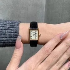 Finished Cartier Must Tank SM Vertical Roman Dial Gold 2
