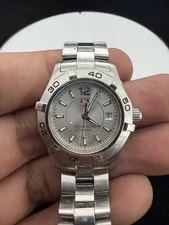Tag Heuer — TAG Heuer Aquaracer WAF1412 Quartz Silver Dial Stainless Steel — Watch — resale