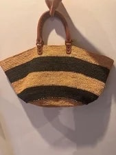 Balenciaga Classic City Studded Straw Panier Basket Stripe Mirro 2