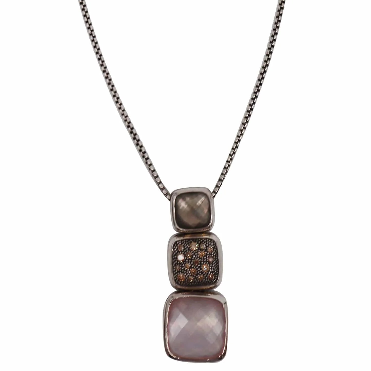 David Yurman — David Yurman Chiclet Small Triple Drop Pendant Necklace — Accessory — resale