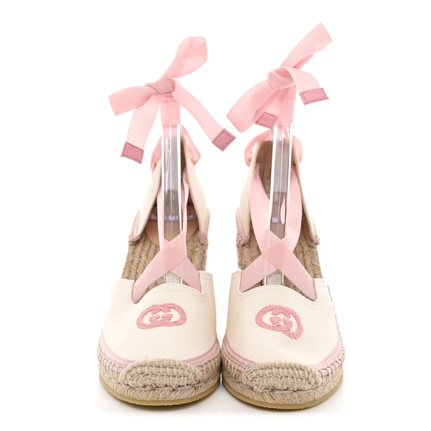 Grossgrain Embroidered Judit Ankle Wrap Platform 35/120mm Espadrille Wedges 37 Shell 3