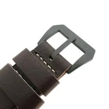 Panerai Leather Strap 24mm Brown Genuine SS Buckle Unused From Japan 3