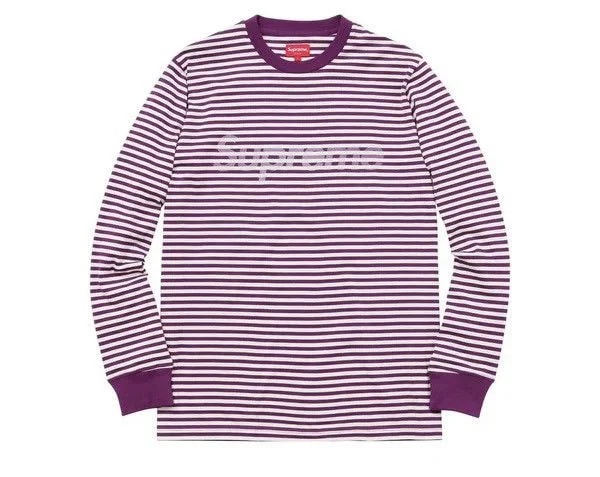 Supreme — Supreme Stripped Logo L/S TOP — streetwear — resale