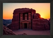 Petra Jordan Treasury Carved Framed Wall Art Poster Print Picture 4