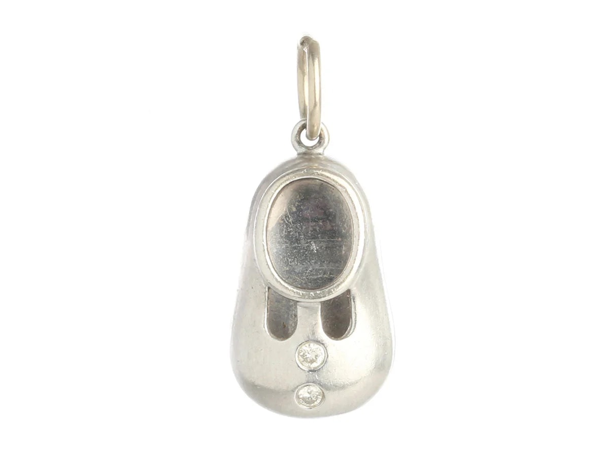 Contemporary Jewelry — 14K White Gold Baby Charm — Designer Shoe — resale