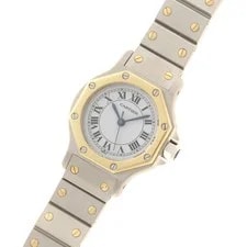 Cartier Santos Octagon SM K18Yellow Gold 26mm White Dial Automatic #DW2678 2