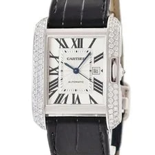 Cartier — Cartier Tank WT100018 Diamond 30mm Silver Dial Automatic #HDW192 — Watch — resale